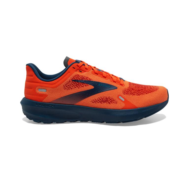 Brooks Launch 9 Lightweight-Cushioned Walking Shoes - Men's - Flame/Titan/Crystal Teal/Orange (24013